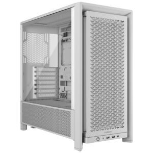 Gabinete Gamer Corsair CC-9011313-WW Frame 4000 Series Airflow Mesh Vidro Blanco - 3 Cooler - Mid Tower