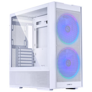 Gabinete Gamer Lian Li Lancool 206RW Airflow Vidro Blanco - 2 Cooler ARGB - ATX