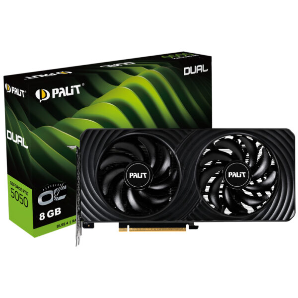 Tarjeta Gráfica 8 GB PALIT RTX 5050 Dual OC 2572 MHZ 128-BIT GDDR6 / DISPLAYPORT / HDMI NE65050S19P1-GB2070D