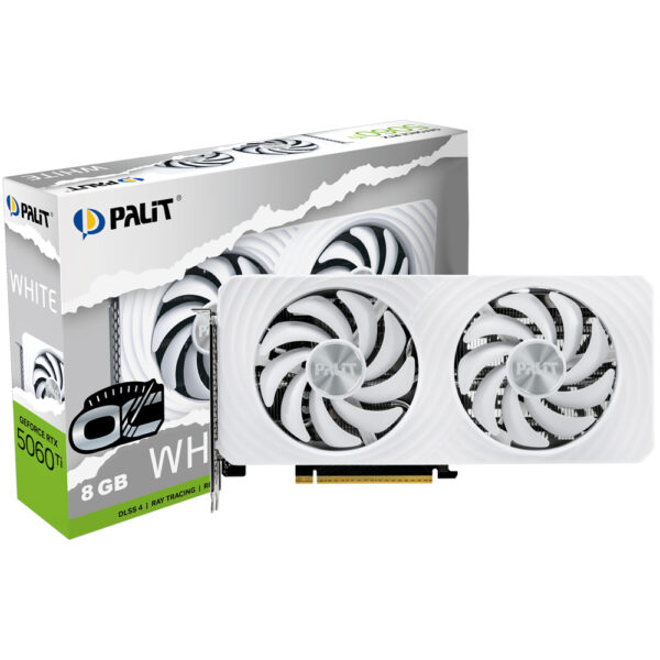Tarjeta Gráfica 8 GB PALIT RTX 5060TI White OC 2602 MHZ 128-BIT GDDR7 / DISPLAYPORT / HDMI NE7506TU19P1-GB2062M