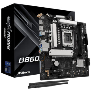 Placa Madre S1851 ASROCK B860M-X WIFI M.2 DDR5 WIFI6E Bt Dp HDMI Type-C USB3.2 Glan Som Micro ATX 90-MXBRY0-A0UAYAZ