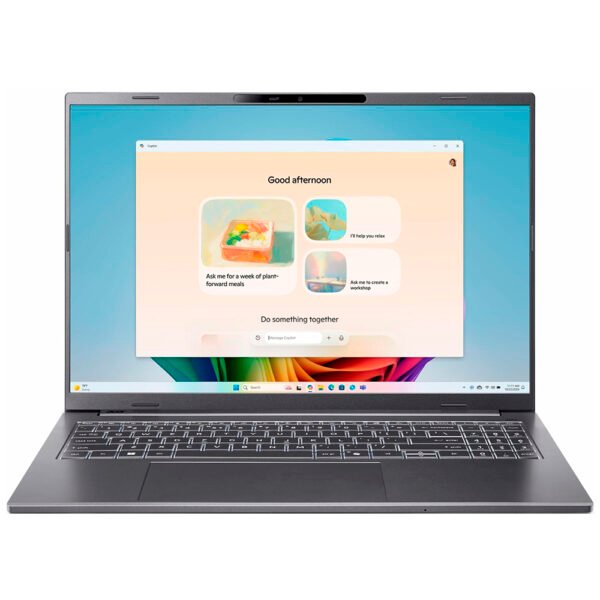 Notebook Acer Aspire 16 AI A16-52MT-91B0 Core Ultra 9 288V 3.3GHZ 32GB 1Tb SSD 16"WUXGA IPS 120HZ Touch W11 Inglés Steel Gris NX.JNPAA.002