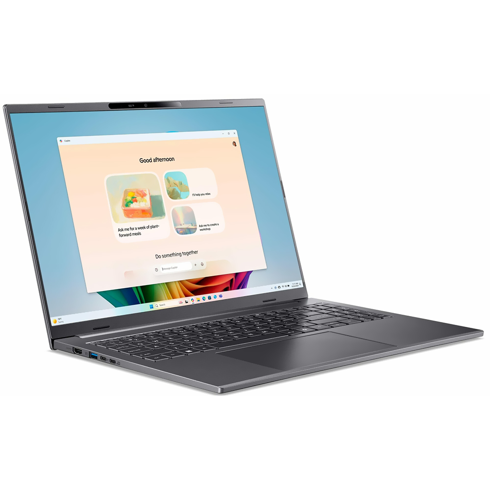 Notebook Acer Aspire 16 AI A16-52MT-91B0 Core Ultra 9 288V 3.3GHZ 32GB 1Tb SSD 16"WUXGA IPS 120HZ Touch W11 Inglés Steel Gris NX.JNPAA.002
