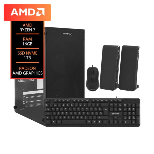 PC AMD Ryzen 7 5700G 16GB (2x8GB) Gráficos Integrados 1TB NVMe