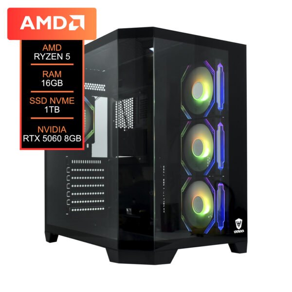 PC AMD Ryzen 5 7600 16GB (2x8GB) RTX 5060 8GB 1TB NVMe