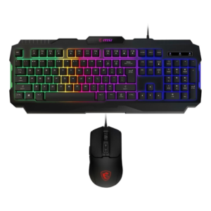 Teclado + Mouse Gamer MSI Forge GK100 Combo RGB USB Inglés Negro