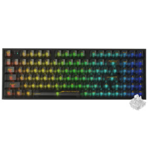 Teclado Gamer Mecánico REDRAGON K658CTB-RGB-Pro Irelia Pro Wireless RGB Inglés-Negro Transparente