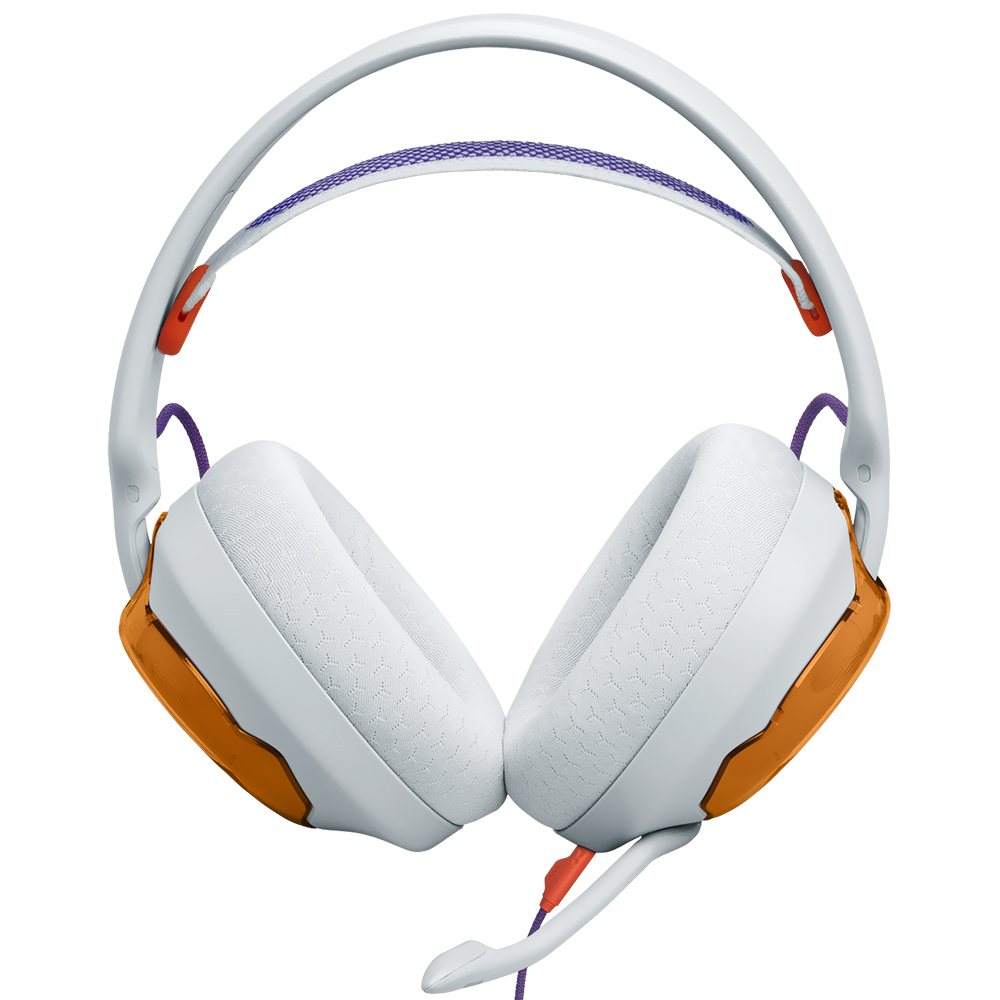 Auricular C Micrófono. JBL Quantum 250 Gaming Blanco Naranja Jblqtum250Telam
