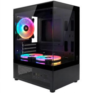 Gabinete Gamer Satellite K8501 Micro ATX 3 Cooler Negro