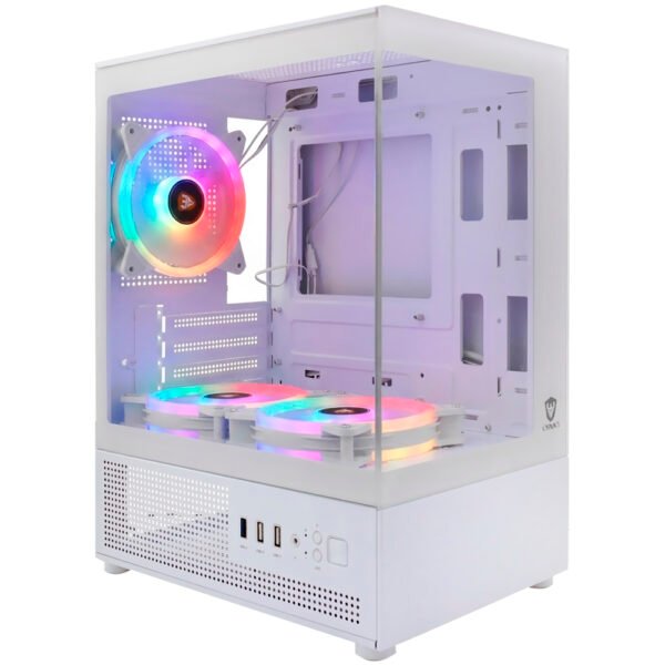Gabinete Gamer Satellite K8502 Micro ATX 3 Cooler Blanco