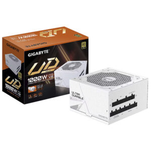 Fuente de Alimentación Gigabyte GP UD1000GM Pg5 Ice V2 1000W ATX 3.1 Modular 80 Plus Gold Blanco