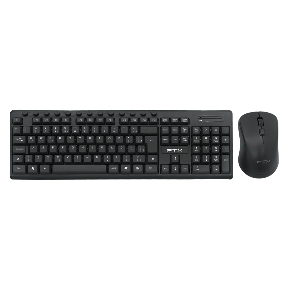 Teclado+mouse Wireless Ftx KM250 Portugues Negro