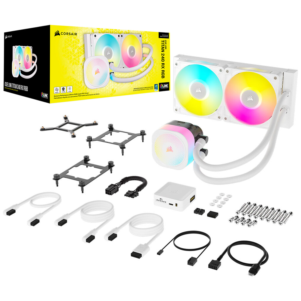 Cooler P/ Proc. Corsair Hydro Icue Link Titan 240 Rx RGB 240mm Blanco CW-9061020-WW