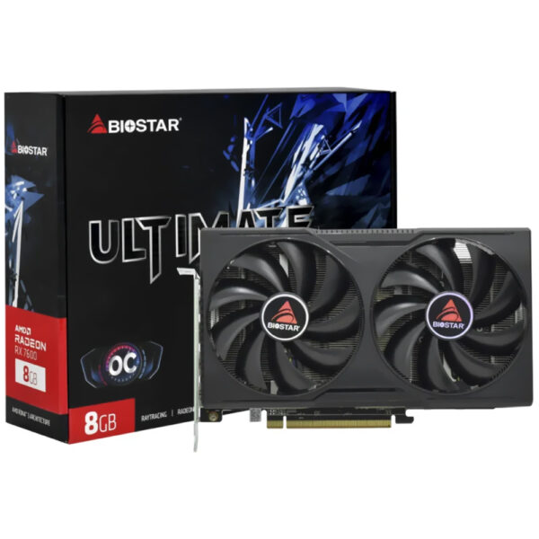 Tarjeta Gráfica BIOSTAR Ultimate Gaming OC 8 GB Radeon RX 7600 GDDR6-VA76S6RM81-TBARA-BS2
