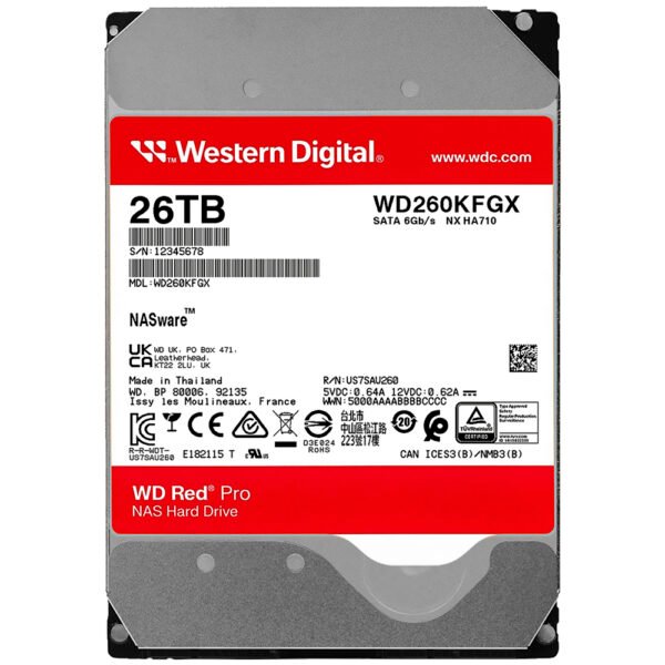 HDD Western Digital 26 TB WD Red Pro NAS 3.5" SATA 3 7200RPM-WD260KFGX