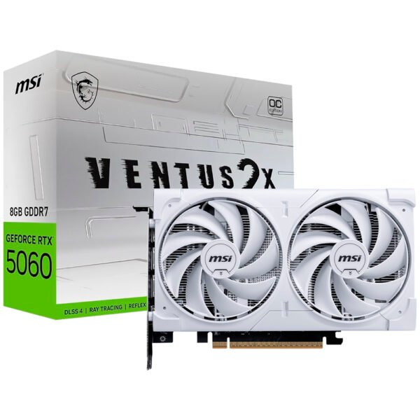 Tarjeta Gráfica MSI Ventus 2X White OC 8 GB GeForce RTX 5060 GDDR7-912-V537-018