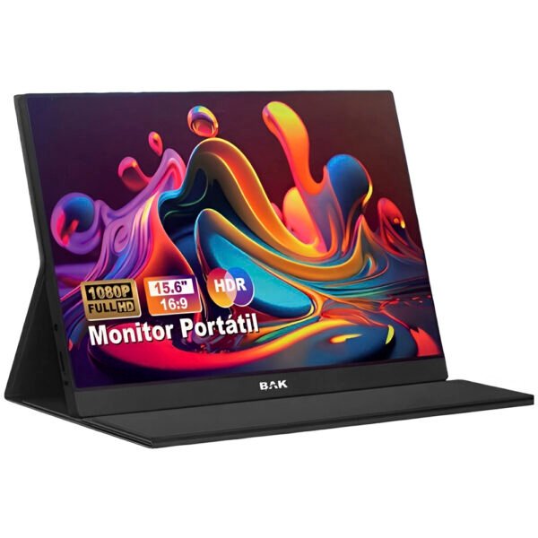 Monitor Portátil Bak Bk - P1563 - T 15.6" Touch Full HD LED - Negro