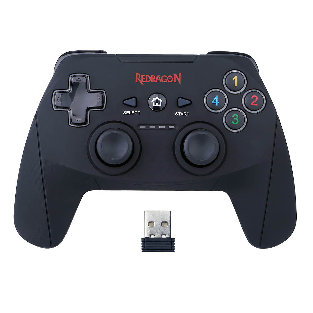 Control Redragon G808 Harrow Vibracion para PS3 / PC / Inalambrico Negro