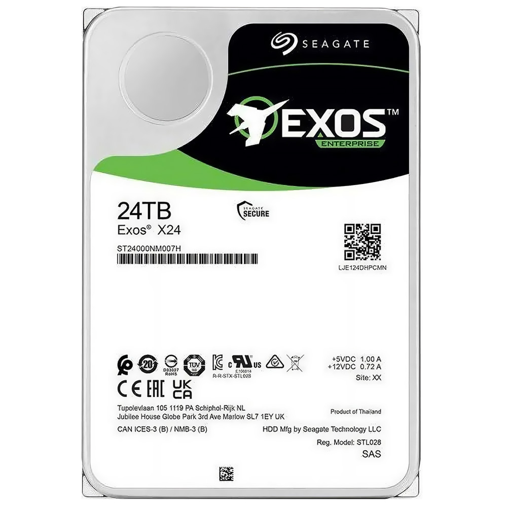 HDD Seagate 24 TB Exos X24 Enterprise 3.5" Sas 7200RPM-ST24000NM007H