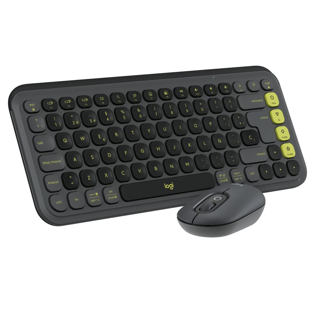 Teclado+mouse LOGITECH Pop Icon Combo Bluetooth Español-Gris (920-013052)