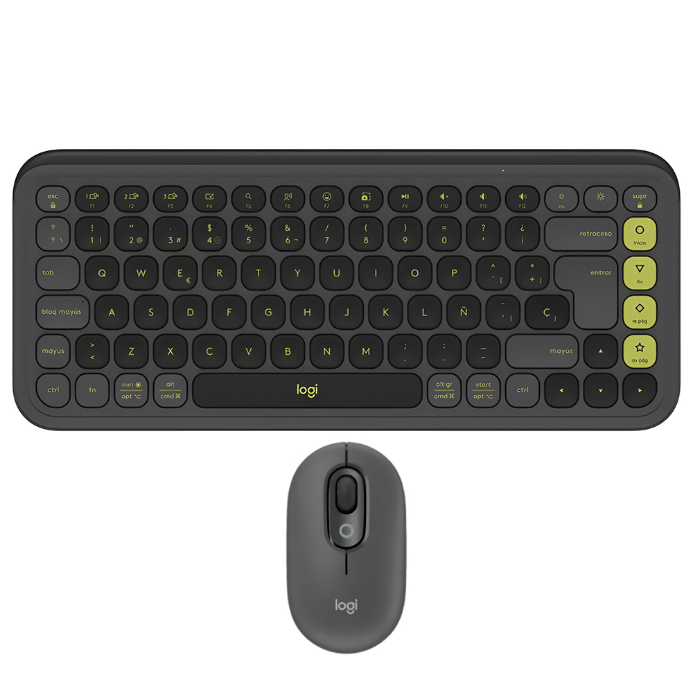 Teclado+mouse LOGITECH Pop Icon Combo Bluetooth Español-Gris (920-013052)