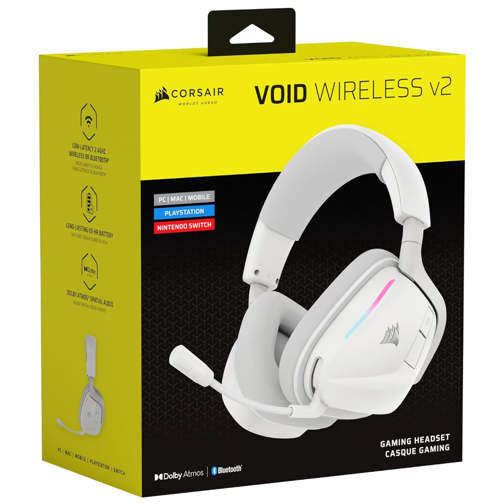 Auricular Con Micrófono Gamer Corsair Void V2 Inalámbrico Blanco (CA-9011380-WW)