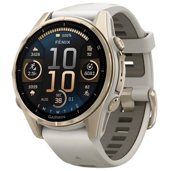 Reloj Inteligente Garmin Fenix 8 Sapphire Soft - Dorado / Beige (010-02903-10)