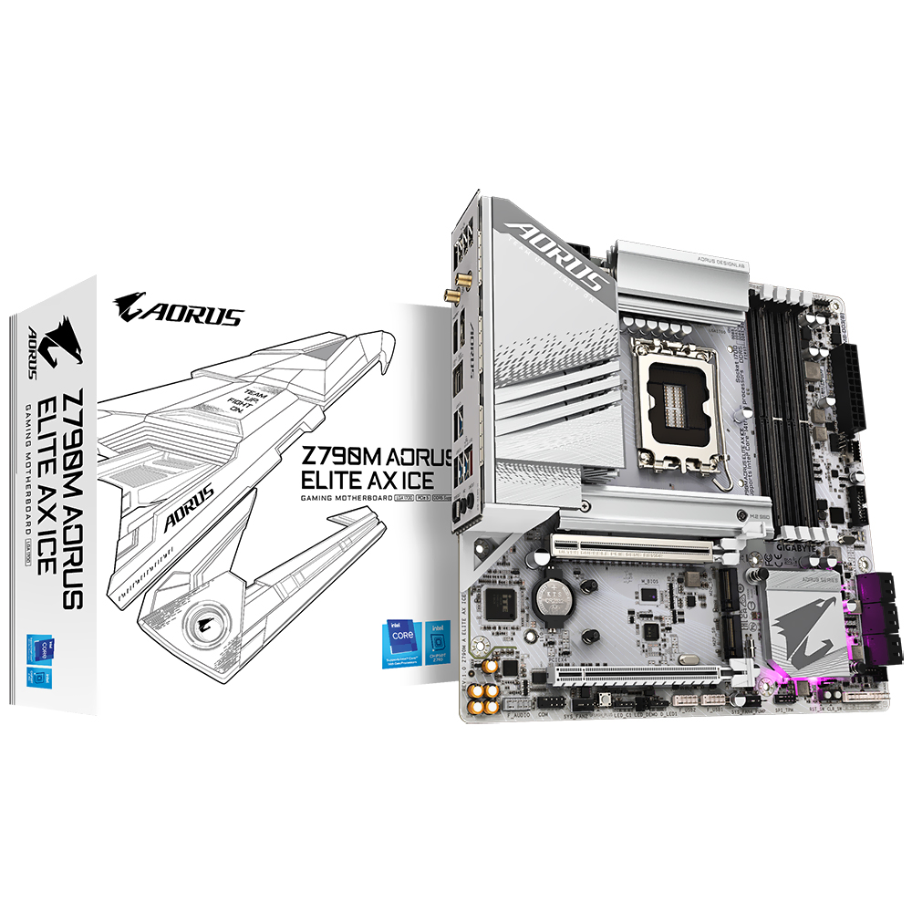Placa Madre GIGABYTE Z790M Aorus Elite AX Ice Socket LGA 1700 DDR5