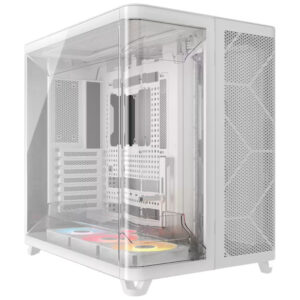 Gabinete Gamer Corsair CC-9011319-WW Air 5400 Series Vidro BLANCO-3 Cooler ARGB-Mid Tower