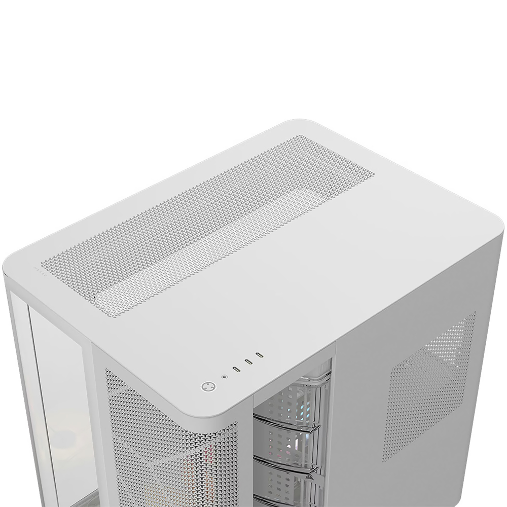 Gabinete Gamer Corsair CC-9011319-WW Air 5400 Series Vidro BLANCO-3 Cooler ARGB-Mid Tower