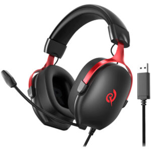 Auricular Con Micrófono Gamer QCY Heroad Vn200 Pro Con Cable Negro Rojo (BH25H7GMA)