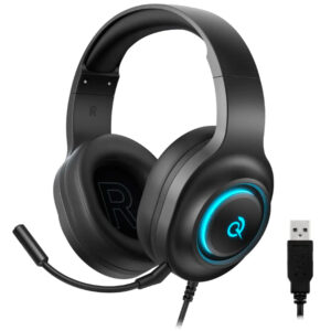 Auricular Con Micrófono Gamer QCY Heroad V200 Con Cable Negro (BH25H4GMC)