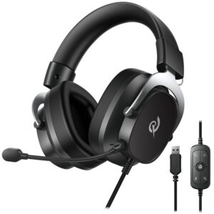 Auricular Con Micrófono Gamer QCY Heroad Vt200 Pro Con Cable Negro Gris (BH25H8GMA)