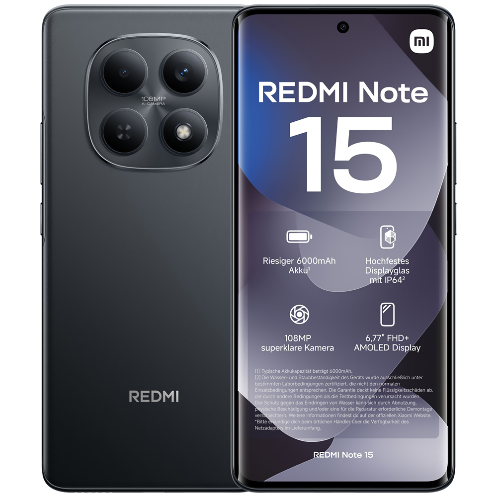 Celular Xiaomi Redmi Note 15 8GB de RAM / 512GB / Pantalla 6.77" / Dual SIM LTE-Negro (Global)