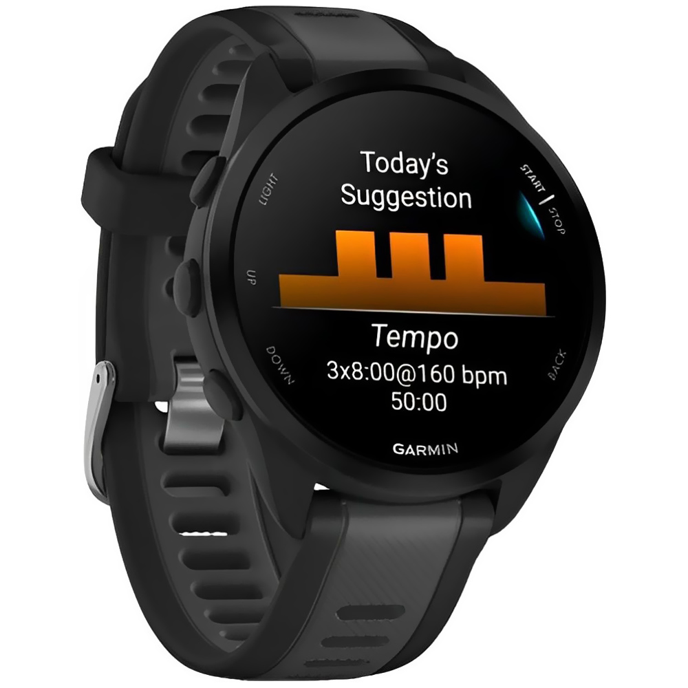 Reloj Garmin Forerunner 165 AMOLED - Negro / Gris (010-02863-AA)