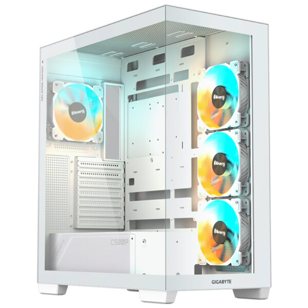 Gabinete Gamer Gigabyte GB-C500PI Panoramic Stealth Ice Mid Tower 4 Cooler ARGB Blanco