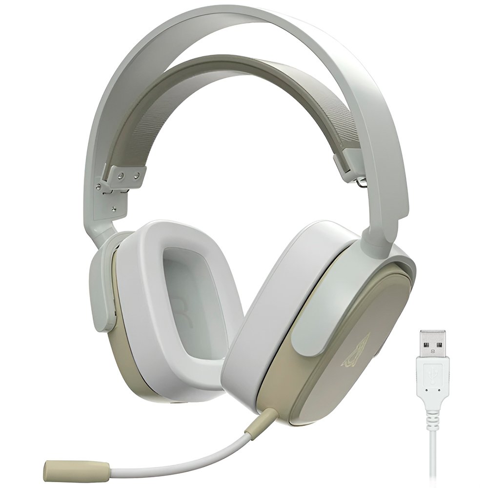 Auricular Con Micrófono Gamer Ajazz Ahm09 Max Inalámbrico – Gris Blanco (986956)