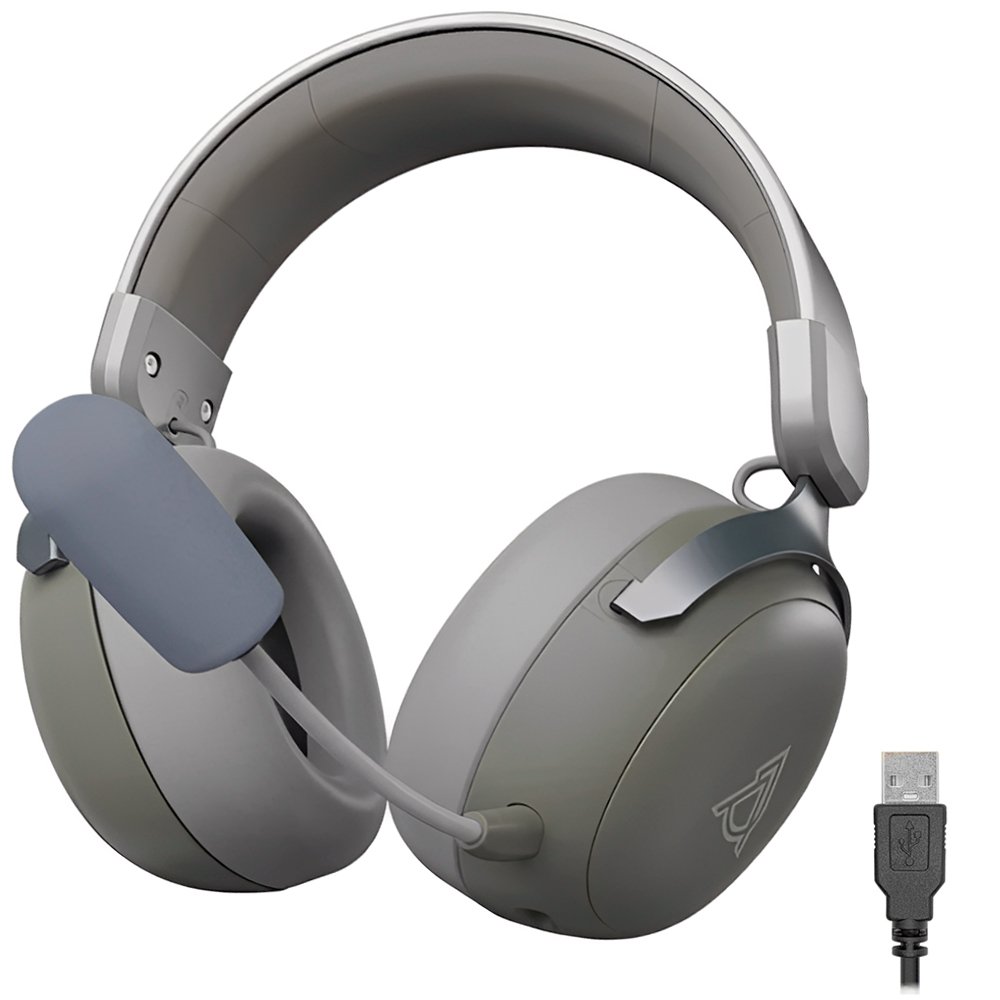 Auricular Con Micrófono Gamer Ajazz Ahm08 Max Inalámbrico – Gris Blanco (986949)