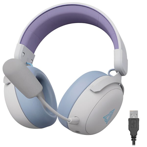 Auricular Con Micrófono Gamer Ajazz Ahm08 Max Inalámbrico Blanco Morado (986932)