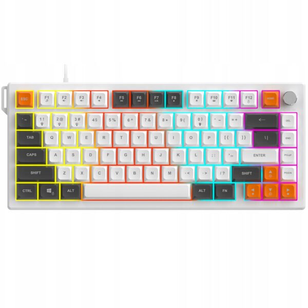 Teclado Gamer Ajazz AF82 Nacodexx USB RGB Inglés-Gris Blanco (987809)