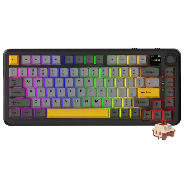 Teclado Gamer Mecánico Ajazz AK820 Max Plus Nacodexx Maillard Wireless RGB Inglés-Negro Gris (984396)