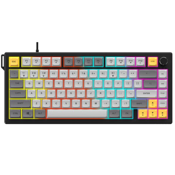 Teclado Gamer Ajazz AF82 Nacodexx USB RGB Inglés-Negro Gris (987793)