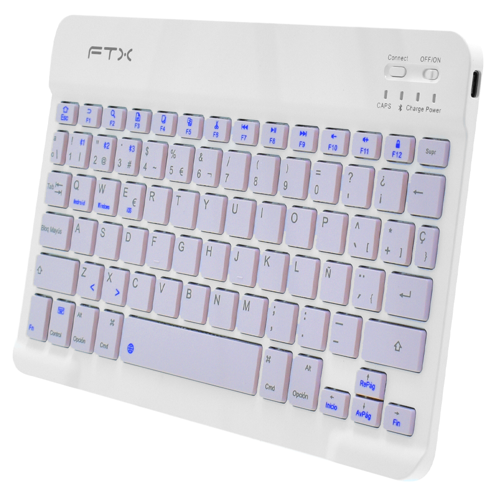 Teclado Ftx B09 Bluetooth Español-Rosa Blanco (106234)