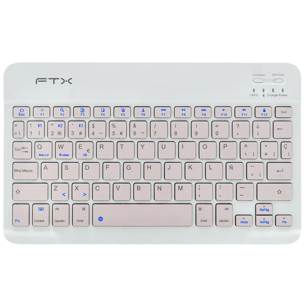 Teclado Ftx B09 Bluetooth Español-Rosa Blanco (106234)