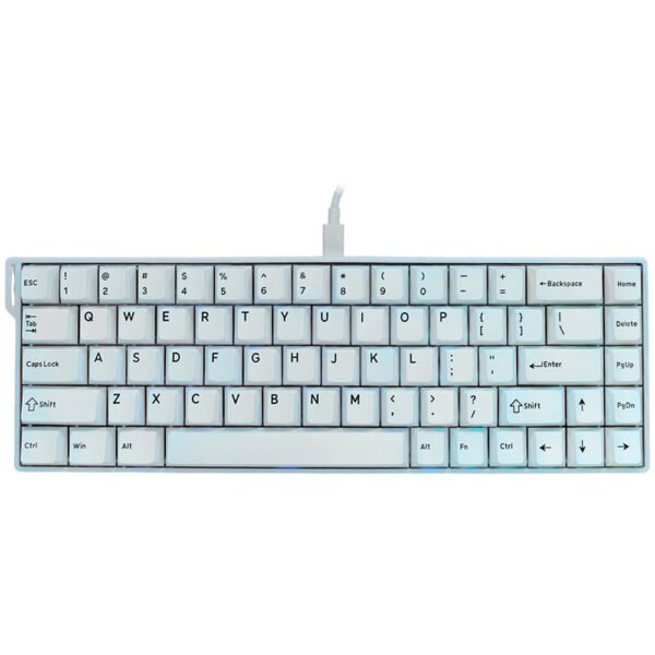 Teclado Gamer Ajazz AK680 V2 Abs Nacodexx Mini Arctic Isle USB RGB Inglés-Blanco (988394)