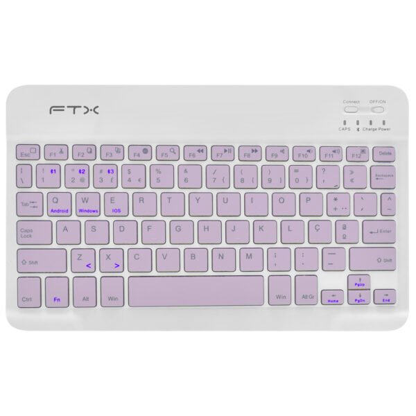 Teclado Ftx B09 Bluetooth Portugués-Rosa Blanco (106241)