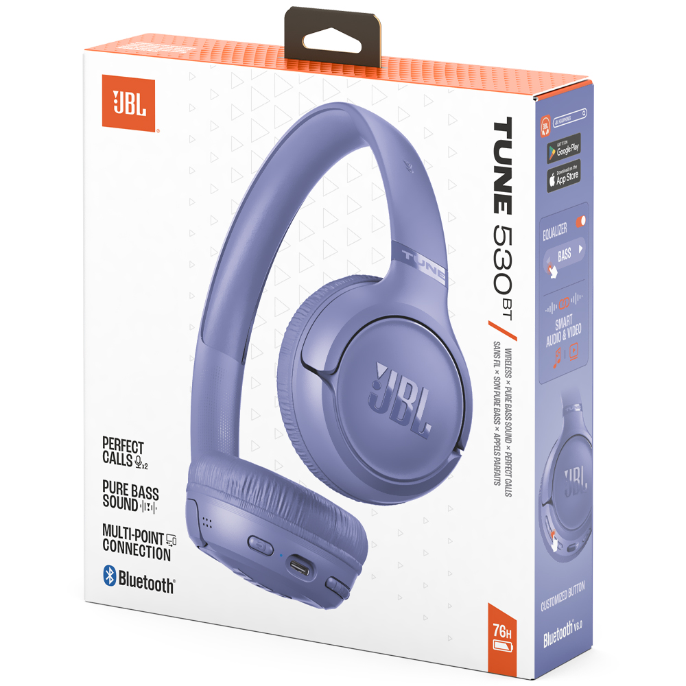 Auricular Bluetooth JBL Tune T530Bt Pure Bass Morado Jblt530Btlaveu