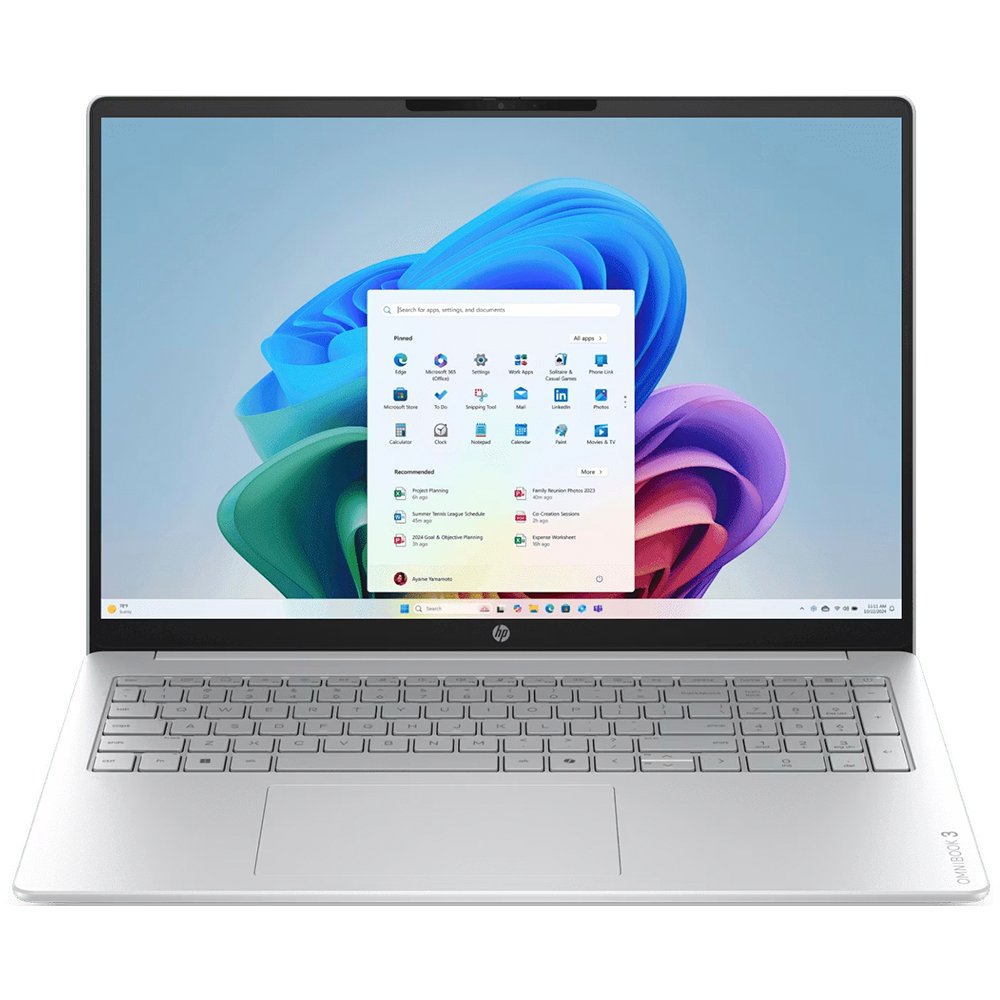 Notebook HP Omnibook 3 16-BY0205DX AMD Ryzen 5 40 Pantalla Touch 2K IPS 16.0″ 16GB RAM 256GB SSD Windows 11-PLATA (Inglés) (D10E8Ua#Aba)