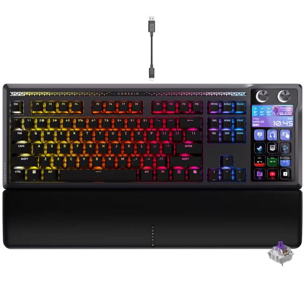 Teclado Gamer Mecánico CORSAIR Galleon 100 Sd Stream Deck USB RGB Mlx Inglés-Negro (CH-912A31I-NA)