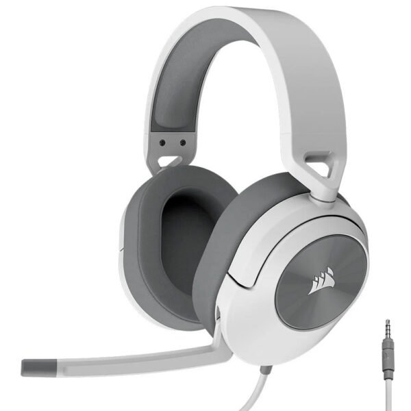 Auricular Con Micrófono Gamer Corsair Hs55 Surround V2 Con Cable Blanco Gris (CA-9011390-WW)